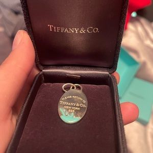 Tiffany & Co silver and teal pendant for necklace-never worn